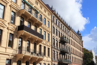 Gothenburg city in Sweden. Vasastan district architecture. clipart