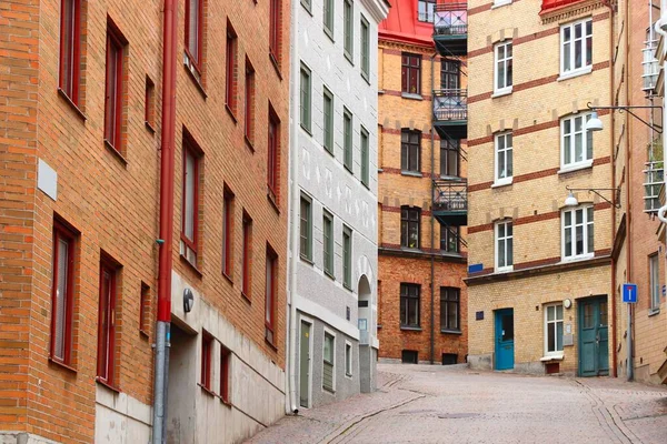 Γκέτεμποργκ Στη Σουηδία Παλιά Πόλη Άποψη Του Δρόμου — Φωτογραφία Αρχείου