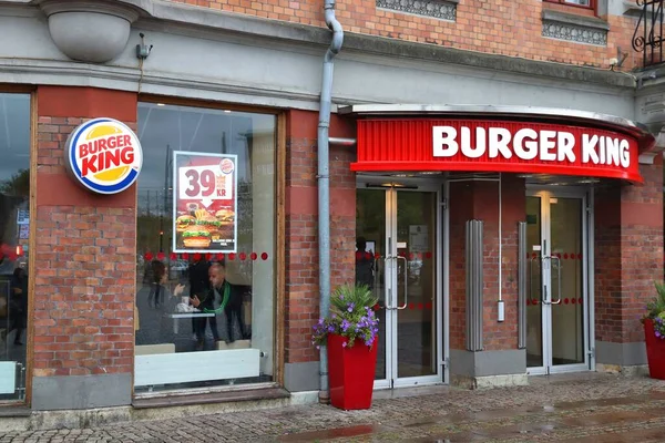 Gothenburg Suécia Agosto 2018 Sinal Restaurante Fast Food Burger King — Fotografia de Stock