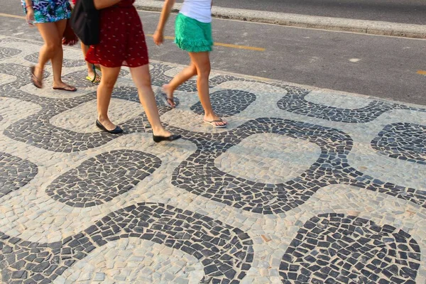 Brasil Rio Janeiro Padrão Calçada Ipanema — Fotografia de Stock