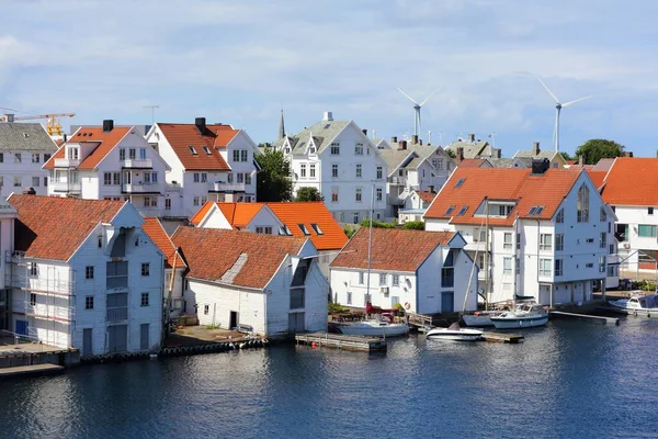 Haugesund Norwegen Sommer Ansicht Der Stadt Waterfront Haugaland Bezirk Von — Stockfoto