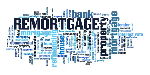 Remortgage Immobilier Concept Financement Remortgage Mot Nuage Signe — Photo