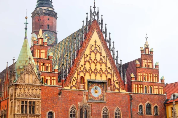 Wroclaw City Landmarks Old City Hall Ratusz Rynek Square Wroclaw — Stock Photo, Image