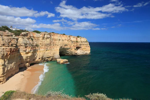 Portugal Paisagem Praia Região Algarve Zona Praia Marinha Praia Buraco — Fotografia de Stock