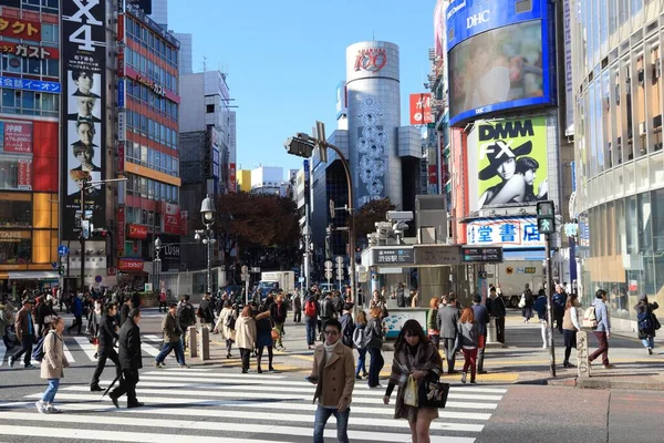 Tokyo Giappone Dicembre 2016 Gente Visita Hachiko Crossing Shibuya Ward — Foto Stock
