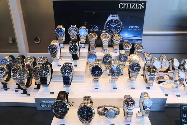 Herne Germany 2020年9月17日 市民ブランドの腕時計は ドイツのヘルンにある店舗で展示されています シチズンウォッチは1918年に設立された日本の会社です — ストック写真