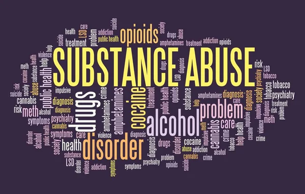 Substance Abuse Word Cloud Collage Drug Alcohol Addiction Concepts Text — Stock Photo, Image