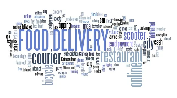 Voedselleveringsconcept Restaurant Levering Woord Cloud Collage — Stockfoto