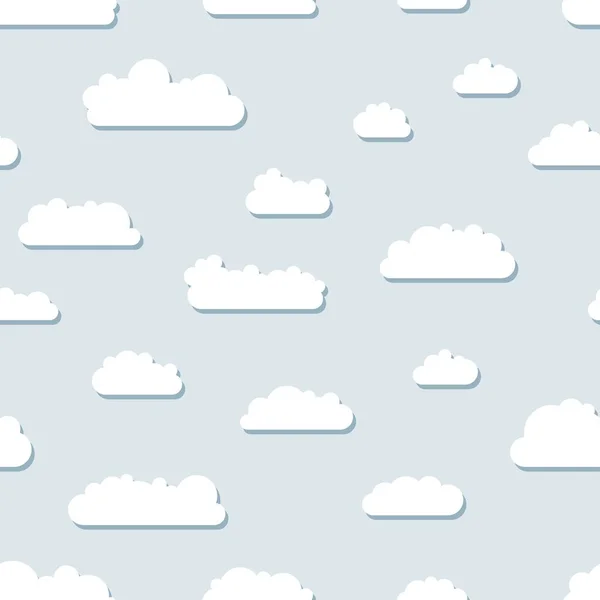 Cartoon Nahtlose Vektorwolken Textur Nahtlose Flauschige Wolken Textiles Design — Stockvektor
