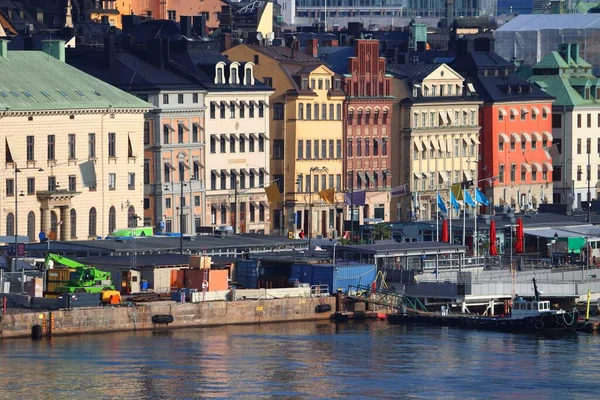 Estocolmo Vista Manhã Suécia Gamla Stan Beira Mar Cidade Velha — Fotografia de Stock