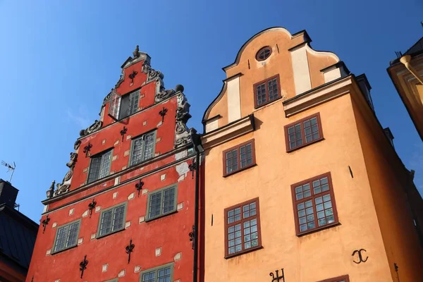 Arquitectura Plaza Del Casco Antiguo Estocolmo Stortorget Monumento Histórico Estocolmo —  Fotos de Stock