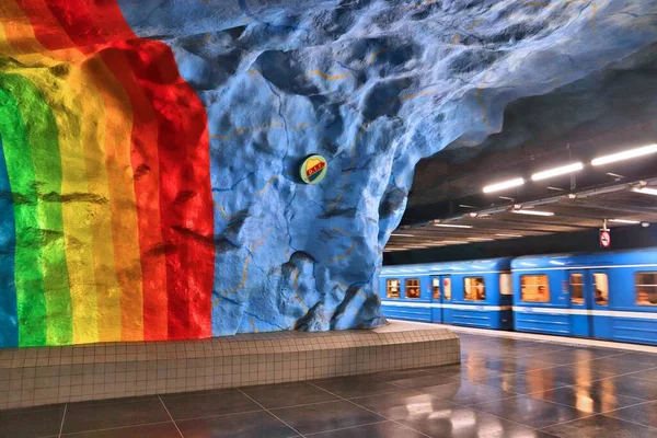 Stockholm Sweden August 2018 Stockholm Metro Bana Underground Station Sweden — Stock Photo, Image