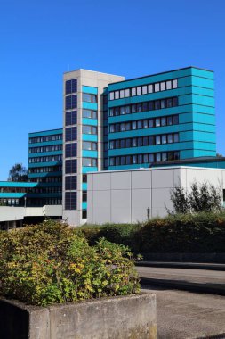 MARL, GERMANY - 20 Eylül 2020: Marl, Almanya Vergi Dairesi (Finanzamt). Marl, Kuzey Ren-Vestfalya 'nın önemli bir sanayi kentidir..