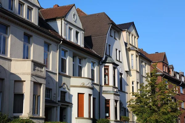 Cidade Recklinghausen Alemanha Belos Edifícios Apartamentos Villas Vista Rua Bairro — Fotografia de Stock