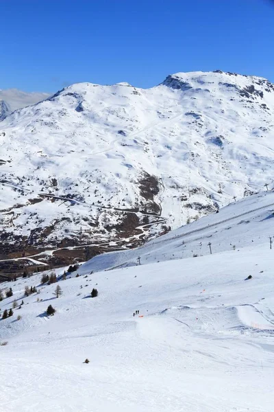 Francouzské Alpy Lyžování Zimním Sněhu Valloire Ski Resort Evropě — Stock fotografie