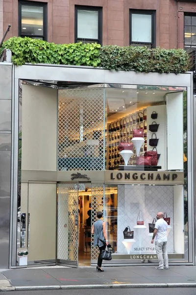 Nueva York Julio 2013 Tienda Bolsos Diseño Longchamp Madison Avenue — Foto de Stock