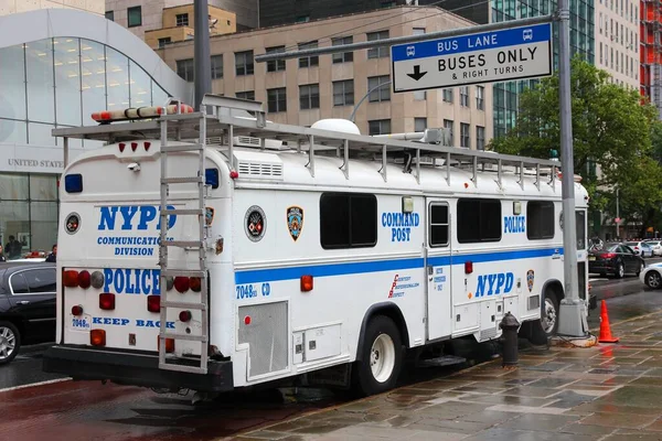 Νεα Υορκη Ηπα Ιουλιου 2013 Λεωφορείο Της Nypd Command Post — Φωτογραφία Αρχείου