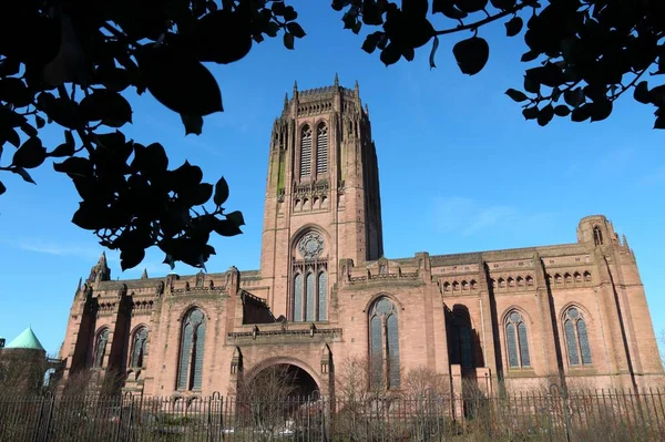 Catedral Liverpool Iglesia Inglaterra Monumento Renacimiento Gótico —  Fotos de Stock