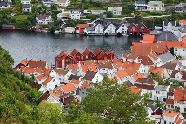 Hafenstadt Flekkefjord Kreis Vest Agder Norwegen — Stockfoto