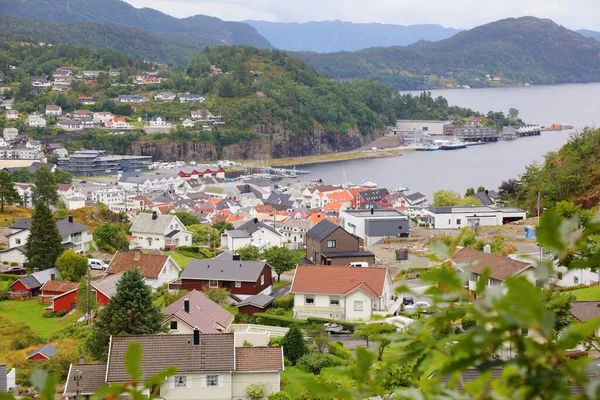 Norveç Vest Agder Ilçesindeki Flekkefjord Liman Kasabası — Stok fotoğraf
