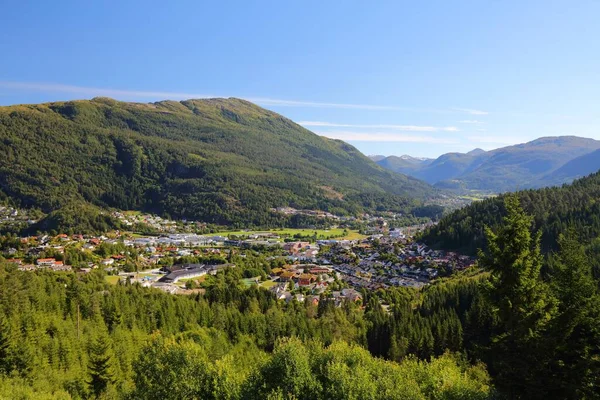 Forde Mountain Valley Town Sunnfjord Region Norway — Stock Photo, Image