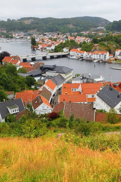 Mandal Città Portuale Pesca Nella Contea Vest Agder Norvegia — Foto Stock