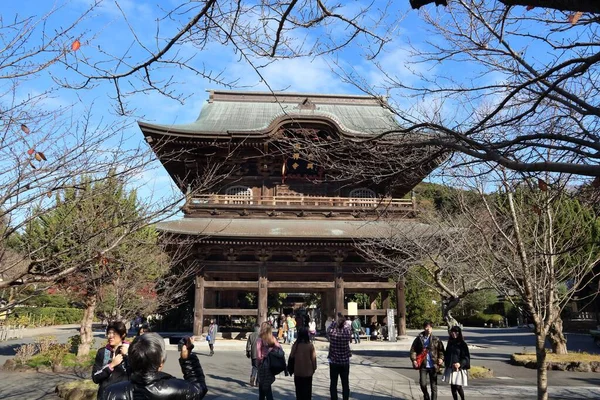 Kamakura Japón Diciembre 2016 Los Turistas Visitan Templo Kencho Kamakura —  Fotos de Stock