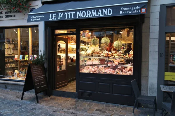 Bruxelas Bélgica Novembro 2016 Loja Queijo Gourmet Área Cidade Velha — Fotografia de Stock
