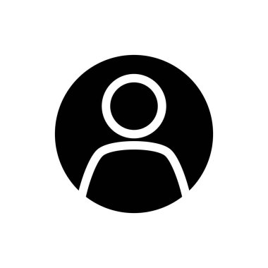 Çember şeklinde kişisel hesap düğmesi. Kullanıcı profili siyah yuvarlak düğme izole vektörü. Kullanıcı simgesi simgesi.