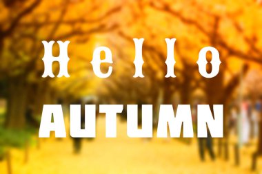 Merhaba sonbahar web afişi. Sonbahar sezonu için sosyal medya işareti.