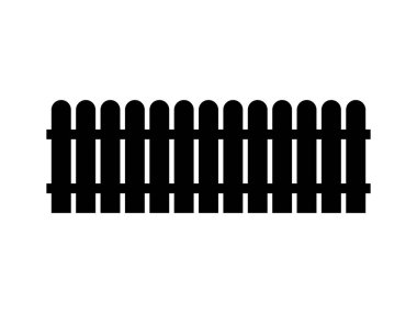 İzole edilmiş vektör. Basit ahşap çit vektör ögesi.