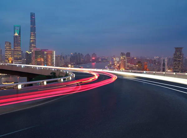 Leere Straße Strukturierten Boden Mit Luftaufnahmen Vogelperspektive Bei Shanghai Bund — Stockfoto