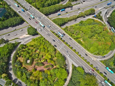 Aerial photography of City viaduct bridge road landscape  clipart