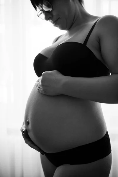 Portrét Krásné Mladé Těhotné Ženy Těhotenství Zdravotní Péče Příprava Miminko — Stock fotografie