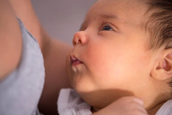 Mammakläder Moderskap Mor Med Vackra Nyfödd Baby Pojke — Stockfoto