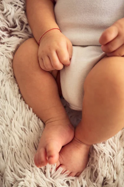 Spädbarn Fötter Lilla Pojke Nyfödd Baby Foot Nyfött Barn Finger — Stockfoto