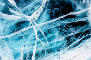 Buz yüzeyinin mavi kırık yüzey
