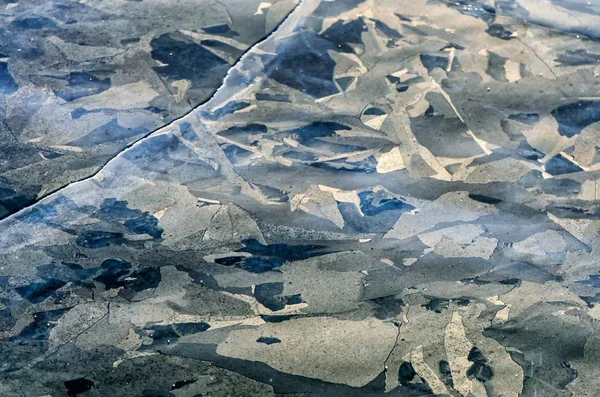 Φωτογραφία φόντο μπλε γκρι ματ παγωτό με υφή ραγισμένα πάγου — Φωτογραφία Αρχείου