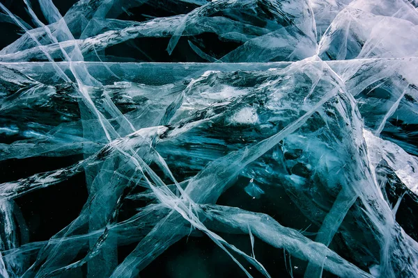 Buz yüzeyinin mavi kırık yüzey