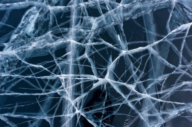 Buz yüzeyinin mavi kırık yüzey