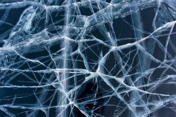 Buz yüzeyinin mavi kırık yüzey