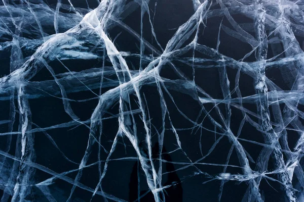 Buz yüzeyinin mavi kırık yüzey