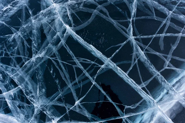 Buz yüzeyinin mavi kırık yüzey