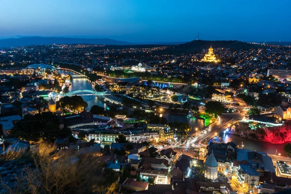 Night view of the city of Tbilisi, capital of Georgia