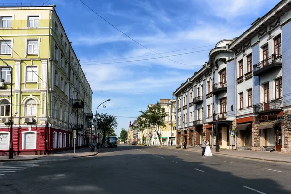 Russland, irkutsk - 6. juli 2019: die musikschule in der karl marx straße. vor der Revolution war Handelshaus des Firmendreiecks — Stockfoto