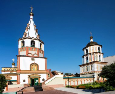 Rusya, Irkutsk - 7 Temmuz 2019: Tanrı'nın Epifani Katedrali. Ortodoks Kilisesi, Katolik Kilisesi