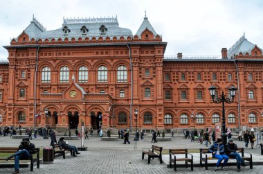 Moskova, Rusya - 8 Mart 2014: Eski Merkez Lenin Müzesi Devrim Meydanı, Moskova