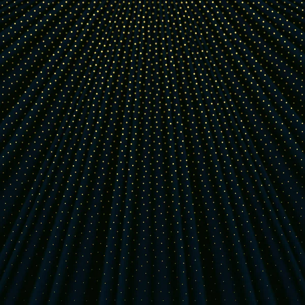 Тёмно-синий тканевый фон с золотыми точками польки — стоковый вектор