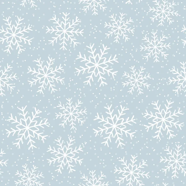 Winter Seamless Pattern Snowflakes New Year Christmas Background Vector Illustration — Stock Vector