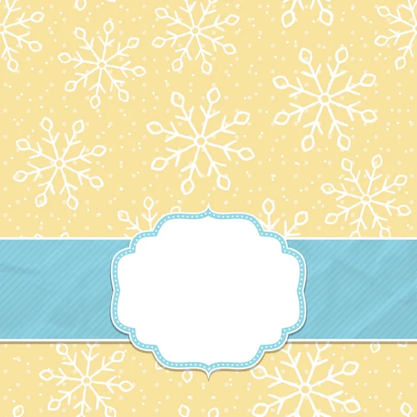 雪とのシームレスな背景の美しいフレーム クリスマスと新年のご挨拶 ベクトル図 — ストックベクタ